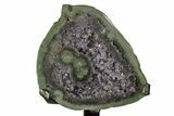 Dark Purple Amethyst Jewelry Box Geode With Metal Stand #171862-2
